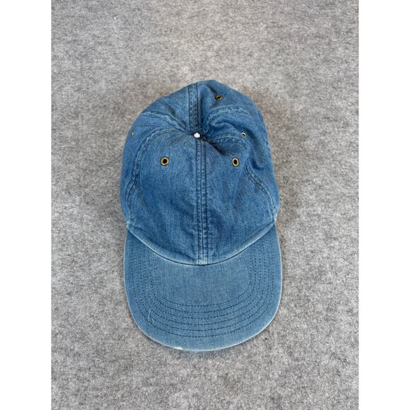 Gap Denim Strapback Baseball Hat Cap Blue Adjustable Embroidered Logo OSFA - Picture 1 of 6